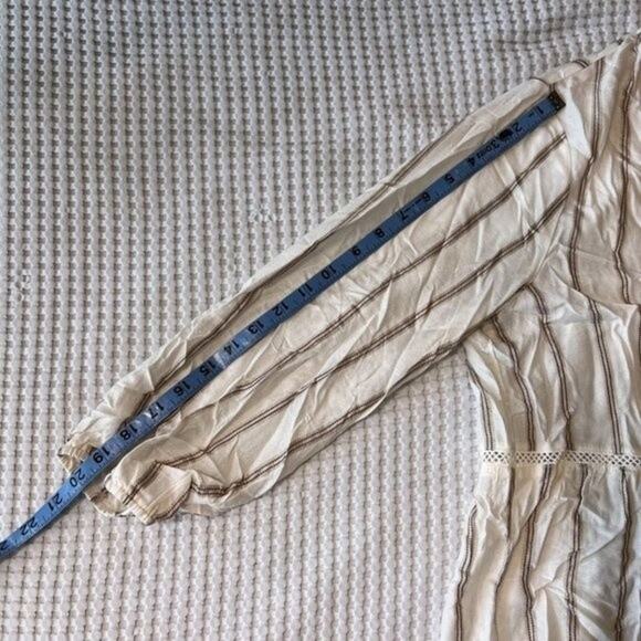 Women's Large NWT GranolaGirl Peplum Blouse Light Weight Stripes - Picture 8 of 8